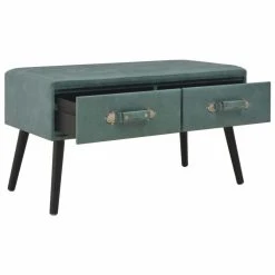 HELLOSHOP26 Banquette Pouf Tabouret Meuble Banc Avec Tiroirs 80 Cm Vert De Mer Sim... -Vente-unique shop 8719883693729 g en hd 1