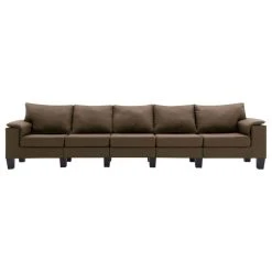 VidaXL Canapé à 5 Places Marron Tissu 10 VidaXL Canapé à 5 Places Marron Tissu -Vente-unique shop 8719883788906 g en hd 2