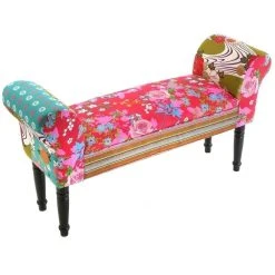 Versa Bout De Lit Avec Accoudoirs Patchwork