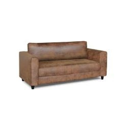 Bestmobilier Canapé Droit Convertible 2 Places ANAELLE - Microfibre Marron -Vente-unique shop anaelle canape droit 2 places convertible deplimousse style industriel 8026225 20363643 1140x1140