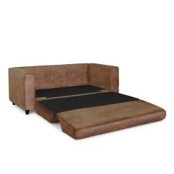 Bestmobilier Canapé Droit Convertible 2 Places ANAELLE - Microfibre Marron -Vente-unique shop anaelle canape droit 2 places convertible deplimousse style industriel 8026225 20363645 1140x1140