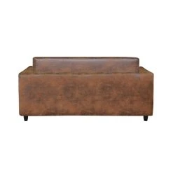 Bestmobilier Canapé Droit Convertible 2 Places ANAELLE - Microfibre Marron -Vente-unique shop anaelle canape droit 2 places convertible deplimousse style industriel 8026225 20363647 1140x1140