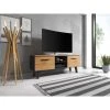 VIVALDI Meuble TV - NORD - 140 Cm - Noir / Craft Or - Style Scandinave -Vente-unique shop aomcmr4