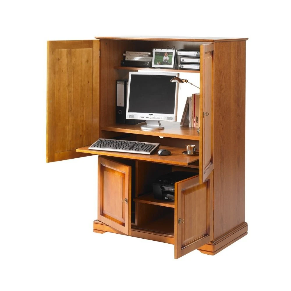 Beaux Meubles Pas Chers Armoire Informatique 4 Portes Merisier 3 Beaux Meubles Pas Chers Armoire Informatique 4 Portes Merisier