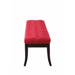 Decoshop26 Banc Avec Assise En Tissu Rouge Rembourrée Capitonné 150 Cm Style Ch... -Vente-unique shop banc avec assise en tissu rouge rembourree capitonne 150 cm style chesterfield pieds bois fonce ban10067 10278636 26529554 1140x1140