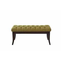 Decoshop26 Banc Avec Assise En Tissu Vert Rembourrée Capitonné 100 Cm Style Che... -Vente-unique shop banc avec assise en tissu vert rembourree capitonne 100 cm style chesterfield pieds bois fonce ban10050 10278778 26529990 1140x1140