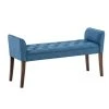 Decoshop26 Banc Banquette Capitonné En Tissu Bleu Avec Pieds En Bois Marron Fonc... -Vente-unique shop banc banquette capitonne en tissu bleu avec pieds en bois marron fonce largeur 133cm ban10094 10278680 26529684 1140x1140
