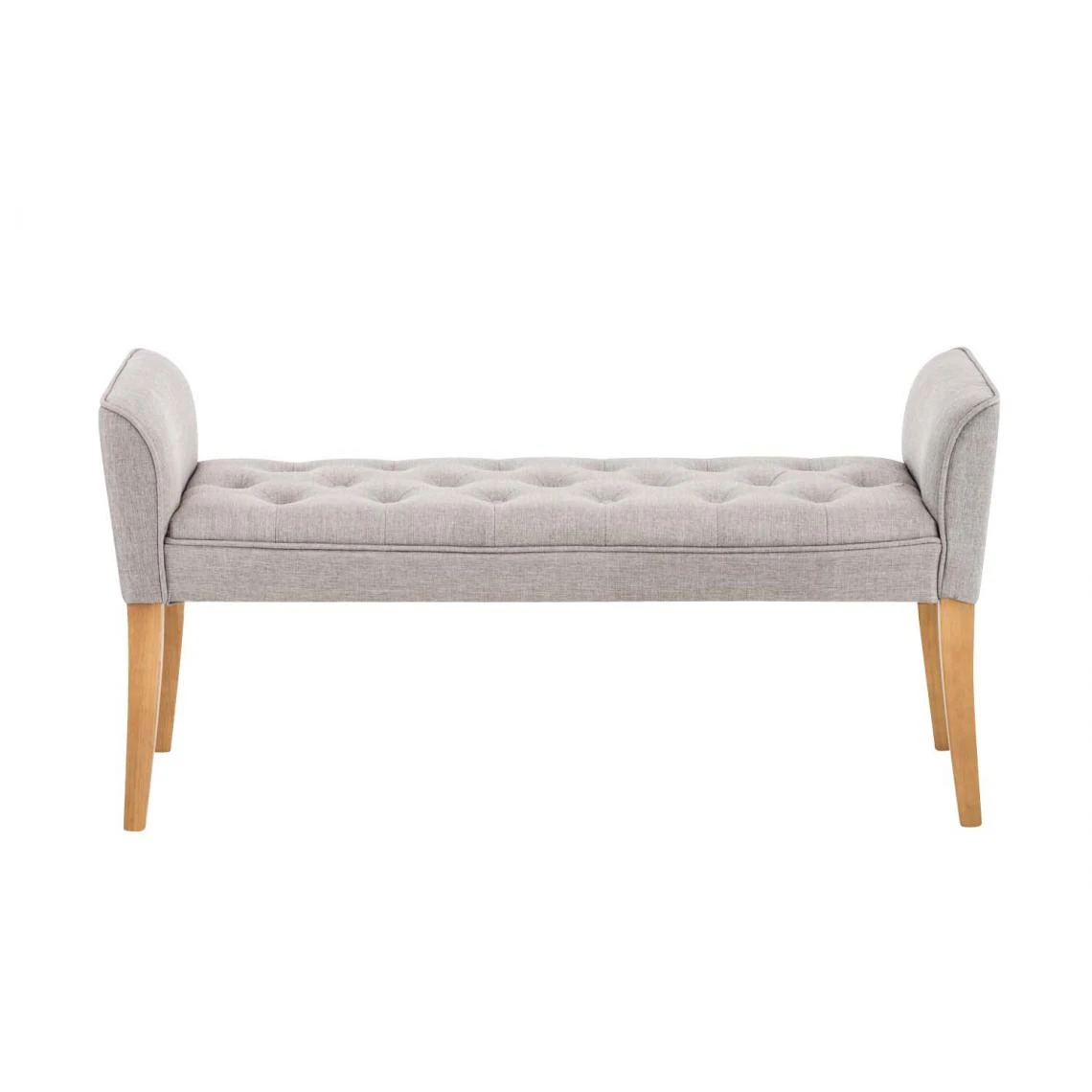 Decoshop26 Banc Banquette Capitonné En Tissu Gris Clair Avec Pieds En Bois Large... 4 Decoshop26 Banc Banquette Capitonné En Tissu Gris Clair Avec Pieds En Bois Large... – Image 2