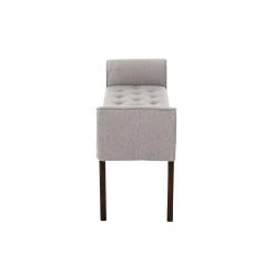 Decoshop26 Banc Banquette Capitonné En Tissu Gris Clair Avec Pieds En Bois Marro... -Vente-unique shop banc banquette capitonne en tissu gris clair avec pieds en bois marron fonce largeur 133cm ban10092 10278714 26529788 1140x1140