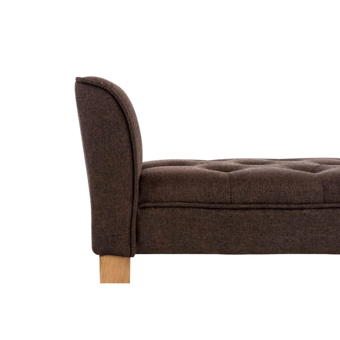Decoshop26 Banc Banquette Capitonné En Tissu Marron Avec Pieds En Bois Largeur 1... 6 Decoshop26 Banc Banquette Capitonné En Tissu Marron Avec Pieds En Bois Largeur 1... – Image 4