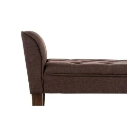 Decoshop26 Banc Banquette Capitonné En Tissu Marron Avec Pieds En Bois Marron Fo... -Vente-unique shop banc banquette capitonne en tissu marron avec pieds en bois marron fonce largeur 133cm ban10093 10278718 26529804 1140x1140