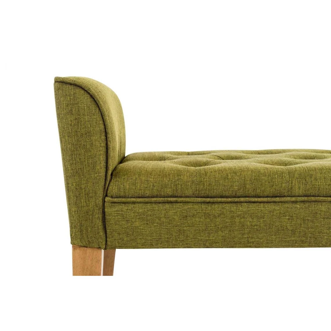 Decoshop26 Banc Banquette Capitonné En Tissu Vert Avec Pieds En Bois Largeur 133... 6 Decoshop26 Banc Banquette Capitonné En Tissu Vert Avec Pieds En Bois Largeur 133... – Image 4