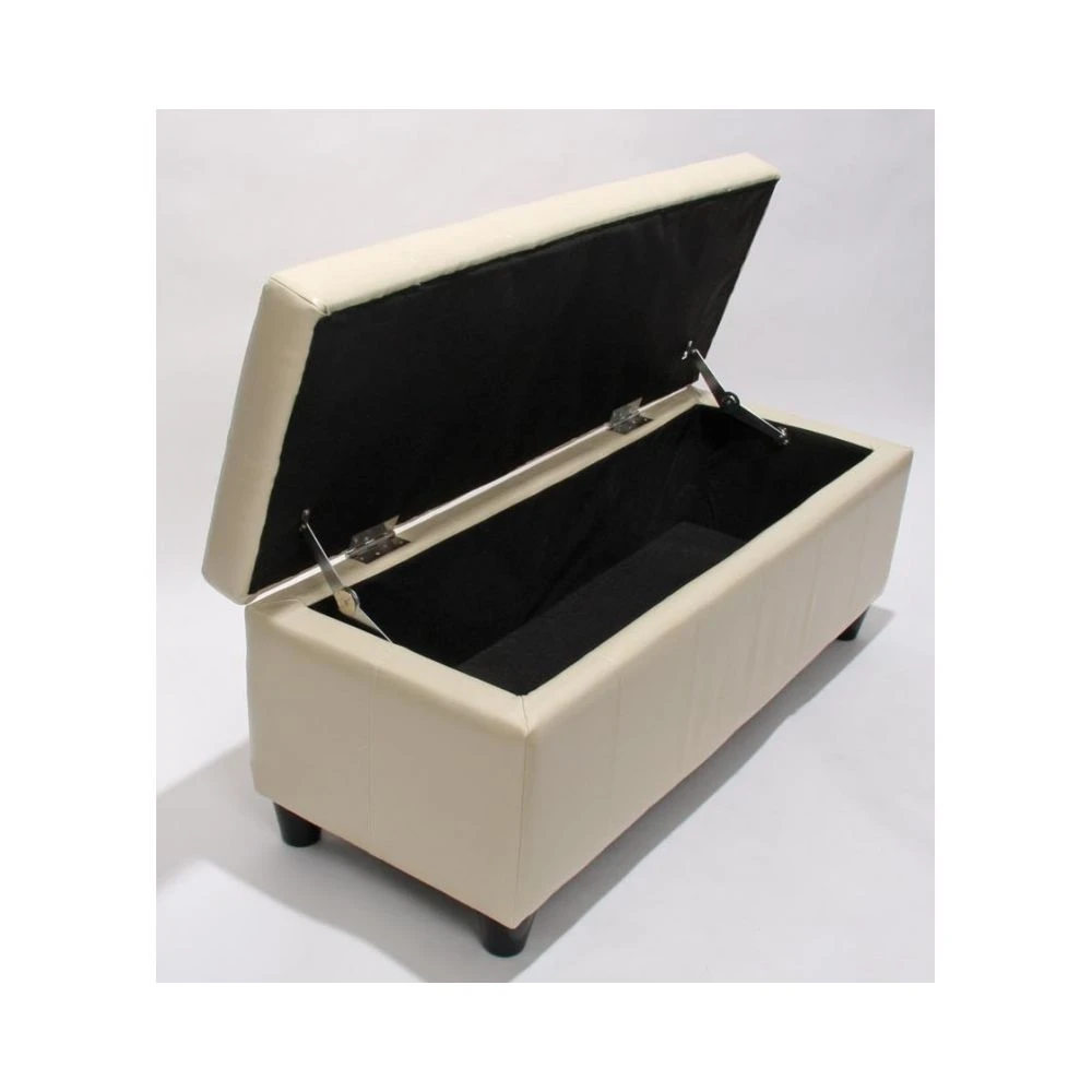 Decoshop26 Banc Banquette De Rangement Cuir Reconstitué Crème 112x45x45cm BAN04... 4 Decoshop26 Banc Banquette De Rangement Cuir Reconstitué Crème 112x45x45cm BAN04... – Image 2