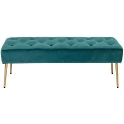 Decoshop26 Banc Banquette Rembourré Capitonné En Tissu Velours Bleu Pétrole Pi... -Vente-unique shop banc banquette rembourre capitonne en tissu velours bleu petrole pieds metal dore ban09009 10278698 26529740 1140x1140