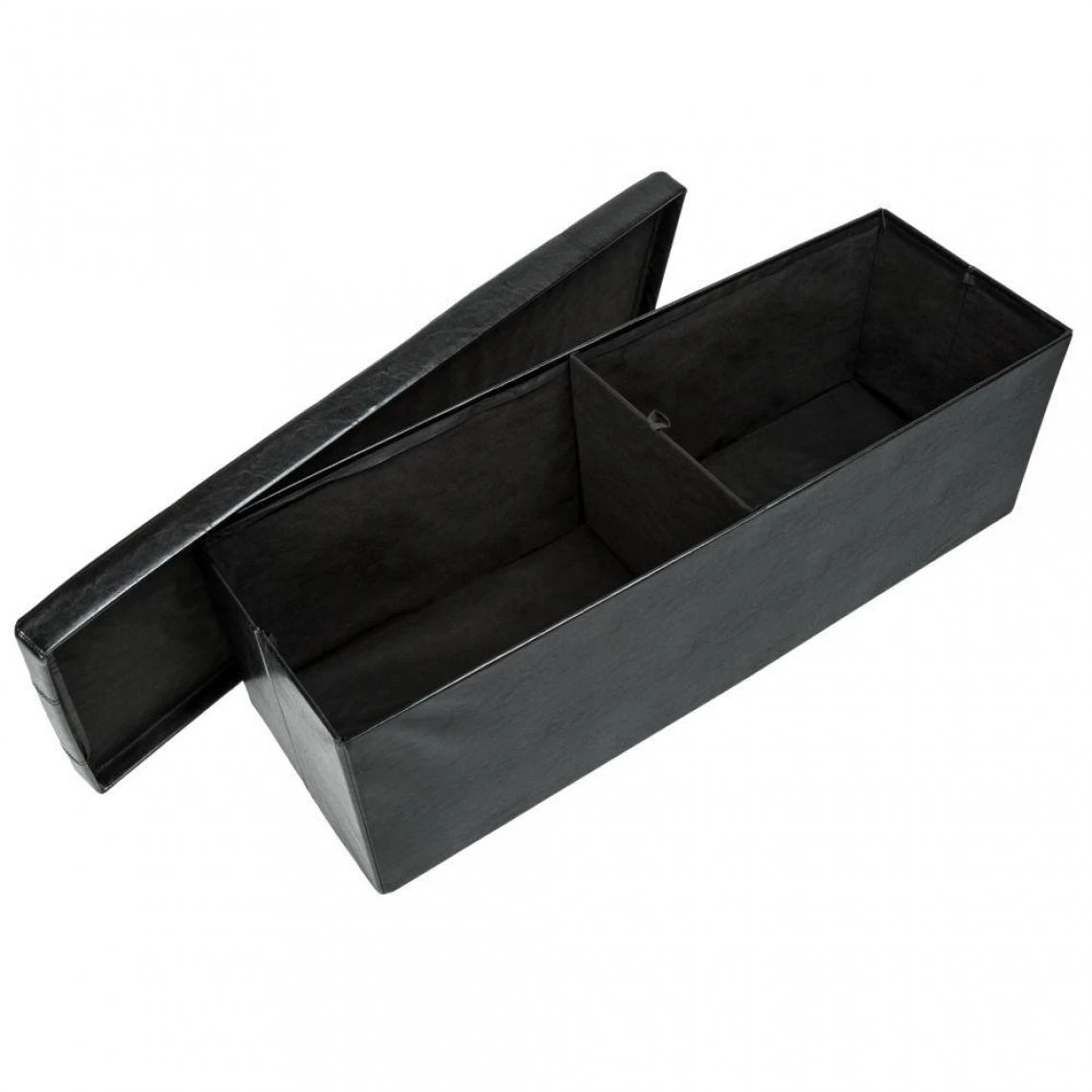 HELLOSHOP26 Banc Coffre De Rangement Pliable Aspect Cuir Noir 2208145 4 HELLOSHOP26 Banc Coffre De Rangement Pliable Aspect Cuir Noir 2208145 – Image 2