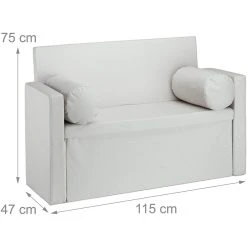 HELLOSHOP26 Banc Dossier 2 Places Banquette Coffre De Rangement Pliable Assise Pra...