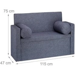 HELLOSHOP26 Banc Dossier 2 Places Banquette Coffre De Rangement Pliable Assise Pra...