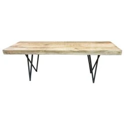 3S. X Home Banc En Bois Et Métal Noir 130cm AMBROSIA