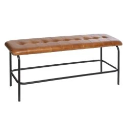 Atmosphera, Createur D'Interieur Banc En Cuir Dario Cognac - Atmosphera