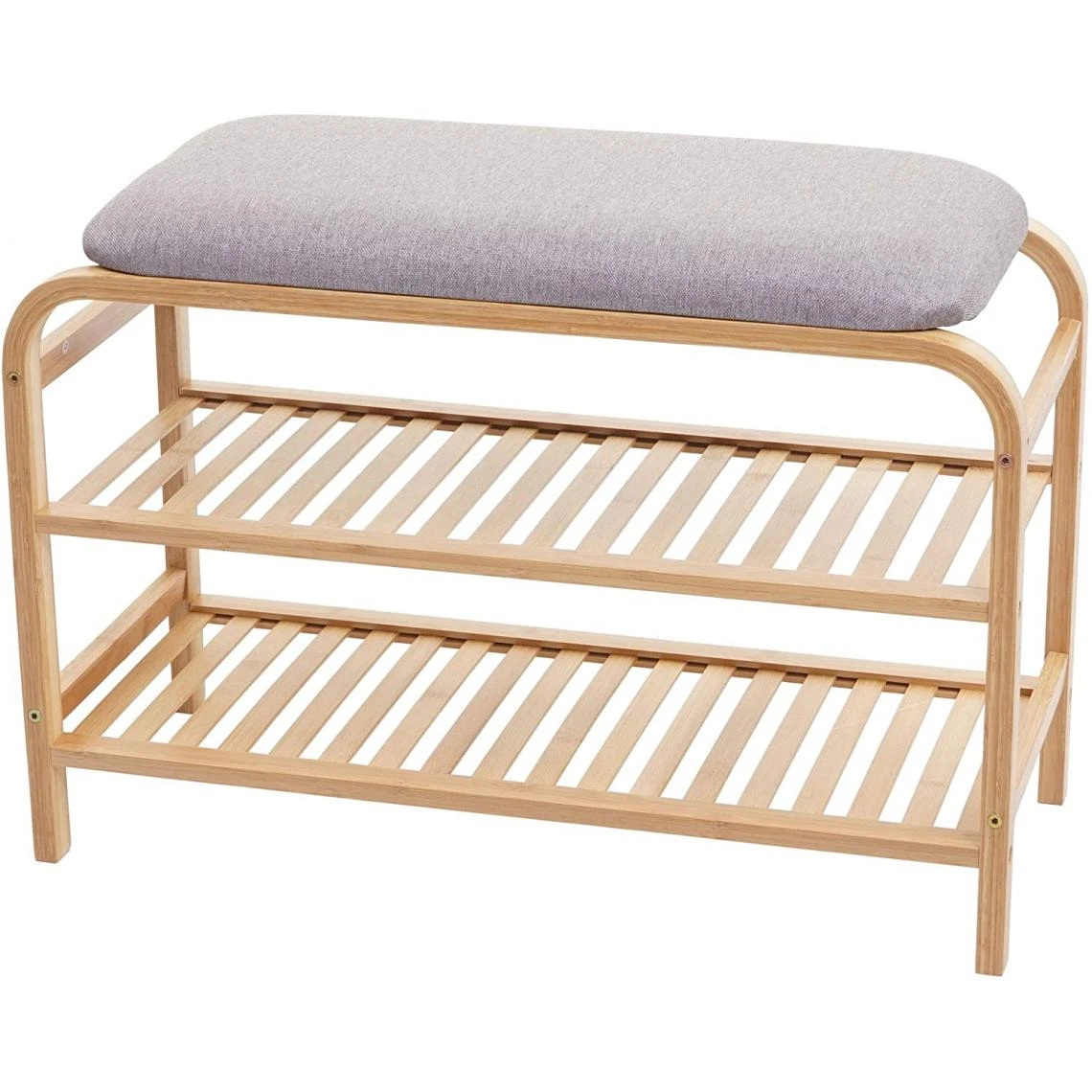 Decoshop26 Banc étagère à Chaussures Assise Rembourrée Avec Deux Niveaux Bamb... 3 Decoshop26 Banc étagère à Chaussures Assise Rembourrée Avec Deux Niveaux Bamb...