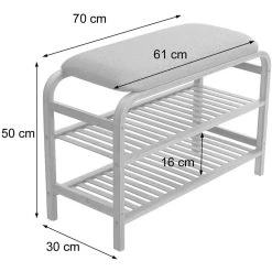 Decoshop26 Banc étagère à Chaussures Assise Rembourrée Avec Deux Niveaux Bamb... 9 Decoshop26 Banc étagère à Chaussures Assise Rembourrée Avec Deux Niveaux Bamb... -Vente-unique shop banc etagere a chaussures assise rembourree avec deux niveaux bambou 50x70x30cm ban04049 10278722 26529820 1140x1140
