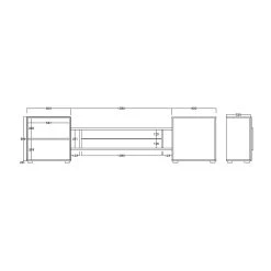 HAPPYMOBILI Meuble TV Design Blanc Laqué Brillant Et Effet Béton ARGOS -Vente-unique shop banc tele dimension zd4 z