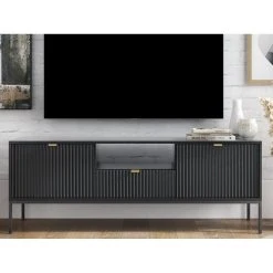 Vente-unique Meuble TV Avec 2 Portes, 1 Tiroir Et 1 Niche - Noir - LIOUBA 8 Vente-unique Meuble TV Avec 2 Portes, 1 Tiroir Et 1 Niche - Noir - LIOUBA -Vente-unique shop banc tv liouba 13200742 35862590 1140x1140