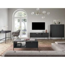 Vente-unique Meuble TV Avec 2 Portes, 1 Tiroir Et 1 Niche - Noir - LIOUBA 10 Vente-unique Meuble TV Avec 2 Portes, 1 Tiroir Et 1 Niche - Noir - LIOUBA -Vente-unique shop banc tv liouba 13200742 35862594 1140x1140