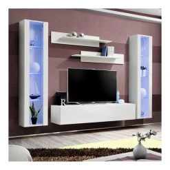 NOUVOMEUBLE Meuble Tele Suspendu Blanc JANINA