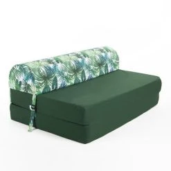 CSTORE Banquette 2 Places - Tissu Vert Deep Jungle - L 115 X P 75 X H 45 Cm