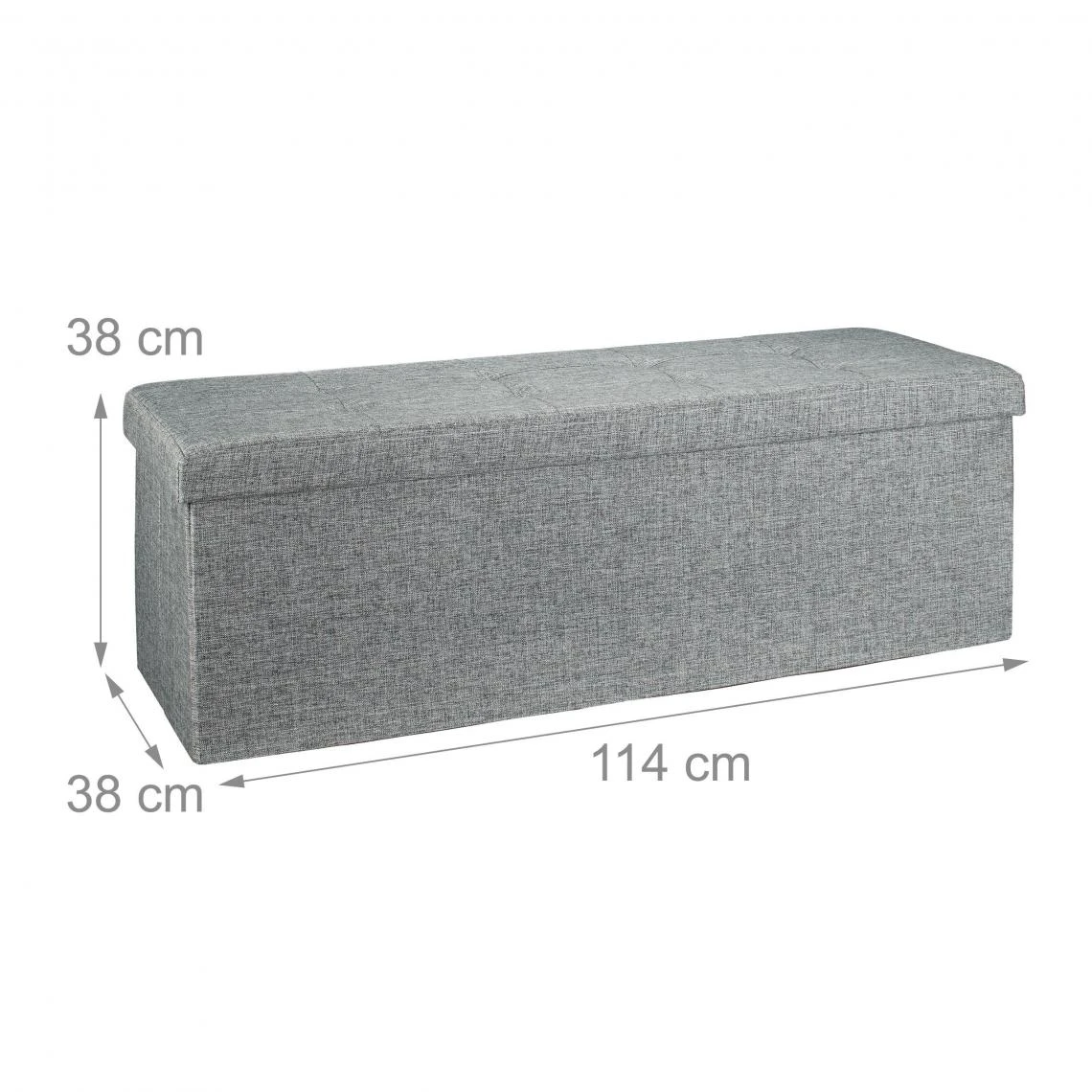 HELLOSHOP26 Banquette Banc Pour Coffre De Rangement En Lin Avec Couvercle Gris 114... 3 HELLOSHOP26 Banquette Banc Pour Coffre De Rangement En Lin Avec Couvercle Gris 114...
