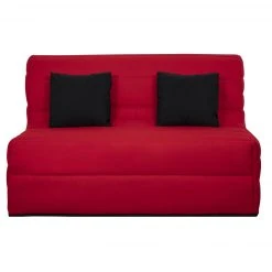 Relaxima Banquette BZ 140 ORLANDO Pearl Rouge - Matelas Dunlopillo