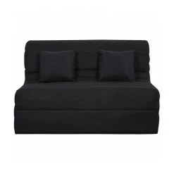 Banquette BZ Dunlopillo - Tissu Noir + 2 Coussins Noir - L 140 X P 99 ...