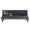 SANS MARQUE Banquette Clic Clac 3 Places CASSY - Imprimé New York - Tissu Noir/Gr...