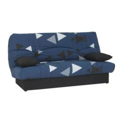 SANS MARQUE Banquette Clic Clac 3 Places - Tissu Bikini Bleu - Style Contemporain ... -Vente-unique shop banquette clic clac 3 places tissu bikini bleu style con 13336616 626110 1140x1140