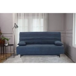 CSTORE Banquette Clic Clac 3 Places - Tissu Bleu - Style Contemporain - L199 ... -Vente-unique shop banquette clic clac 3 places tissu bleu style contemporain l199 x p96 x 10 11528184 30204860 1140x1140