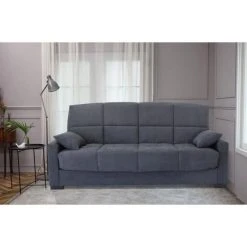 CSTORE Banquette Clic Clac 3 Places - Tissu Gris Anthracite - Style Contempor... -Vente-unique shop banquette clic clac 3 places tissu gris anthracite style contemporain l223 11528178 30204830 1140x1140