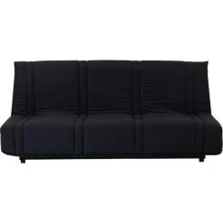 SANS MARQUE Banquette Clic Clac 3 Places - Tissu Noir - Style Contemporain - L 193...