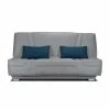 Gruhier Banquette Clic-clac Bultex - 3 Places - Tissu Gris + Coussins Déco Bl...