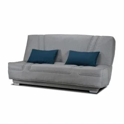 Gruhier Banquette Clic-clac Bultex - 3 Places - Tissu Gris + Coussins Déco Bl... -Vente-unique shop banquette clic clac bultex 3 places tissu gris coussins deco bleu l193 x p95 x h101cm belynda 11026366 28800050 1140x1140