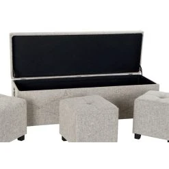 Pegane Banquette Coffre + 3 Poufs En Bois Et Lin Coloris Beige -Vente-unique shop banquette coffre 3 poufs en bois et lin coloris beige 13418802 36697224 224 1140x1140