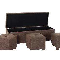 Pegane Banquette Coffre + 3 Poufs En Bois Et Lin Coloris Marron 6 Pegane Banquette Coffre + 3 Poufs En Bois Et Lin Coloris Marron -Vente-unique shop banquette coffre 3 poufs en bois et lin coloris marron 13418800 36697218 218 1140x1140
