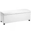Decoshop26 Banquette Coffre Avec Espace De Rangement Similicuir Blanc 119x38x45cm...