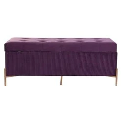 Pegane Banquette Coffre En MDF Et Velours Coloris Pourpre Et Pieds Doré - Lo... 9 Pegane Banquette Coffre En MDF Et Velours Coloris Pourpre Et Pieds Doré - Lo... -Vente-unique shop banquette coffre en mdf et velours coloris pourpre et pieds dore longueur 115 x profondeur 43 x hauteur 46 cm 13600878 37358058 1140x1140