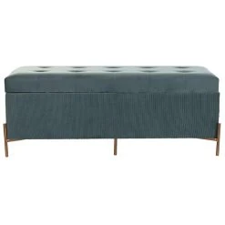 Pegane Banquette Coffre En MDF Et Velours Coloris Vert Et Pieds Doré - Longu... -Vente-unique shop banquette coffre en mdf et velours coloris vert et pieds dore longueur 119 x profondeur 43 x hauteur 45 cm 13600854 37357942 1140x1140