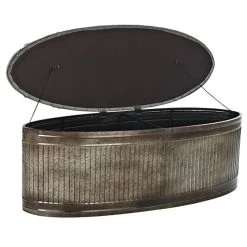 Pegane Banquette Coffre En Métal Coloris Gris - Longueur 117 X Profondeur 42... -Vente-unique shop banquette coffre en metal coloris gris longueur 117 x profondeur 42 x hauteur 47 cm 13600944 37358378 1140x1140