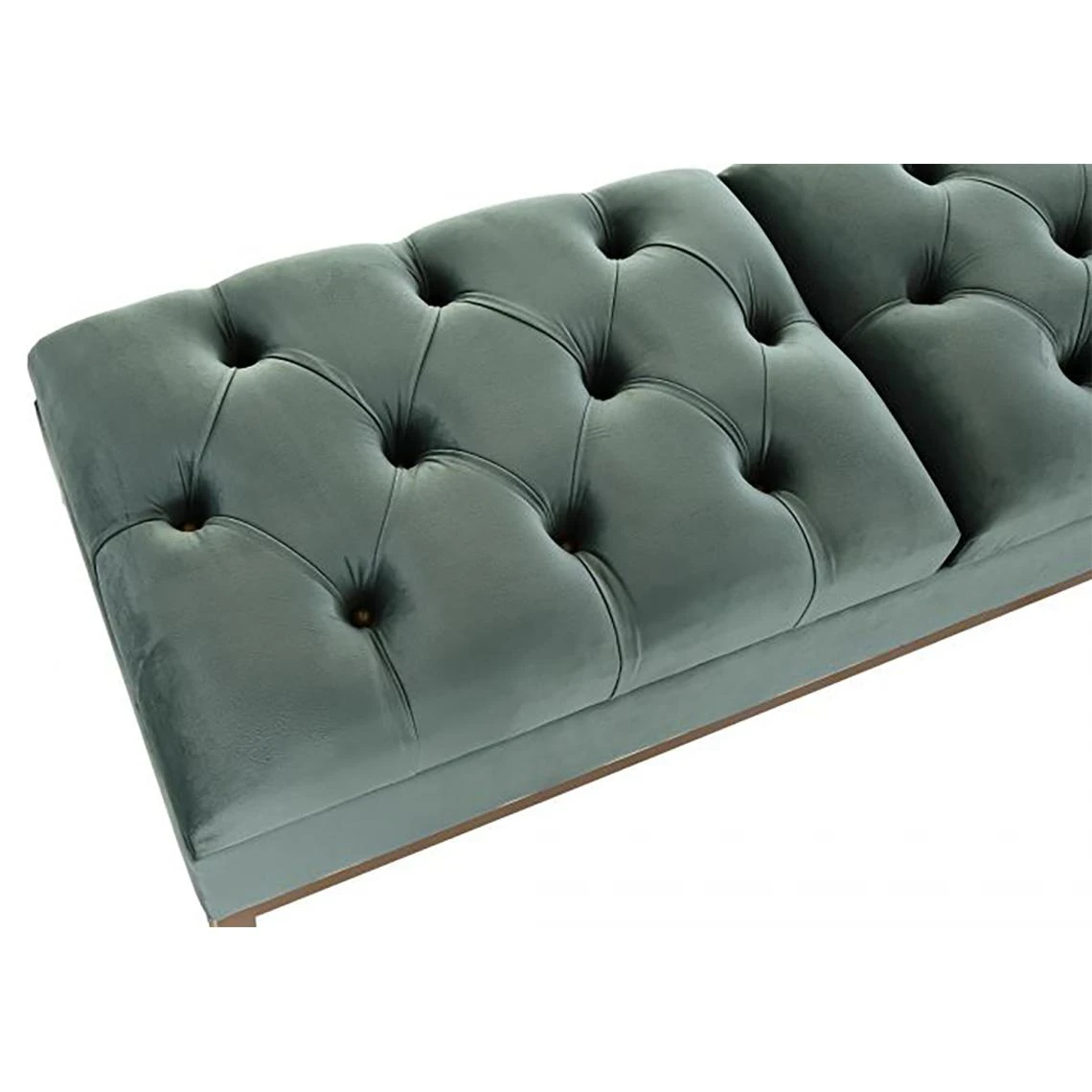 Pegane Banquette Coffre En Métal Coloris Vert Et Pieds Doré- Longueur 120 X... 4 Pegane Banquette Coffre En Métal Coloris Vert Et Pieds Doré- Longueur 120 X... – Image 2