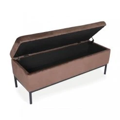 Marque Generique Banquette Coffre Louise Velours Marron Pieds Noirs -Vente-unique shop banquette coffre louise velours marron pieds noirs 12095994 32083888 1140x1140