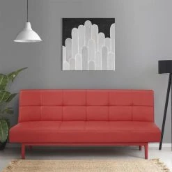 Tbs Banquette Convertible Clic-clac 2 Places - Simili Rouge - L 178 X P 89... -Vente-unique shop banquette convertible clic clac 2 places simili rouge l 178 x p 89 x h 78 cm jenny 14070032 39073290 1140x1140
