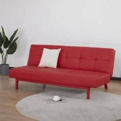 Tbs Banquette Convertible Clic-clac 2 Places - Simili Rouge - L 178 X P 89... -Vente-unique shop banquette convertible clic clac 2 places simili rouge l 178 x p 89 x h 78 cm jenny 14070032 39073292 1140x1140